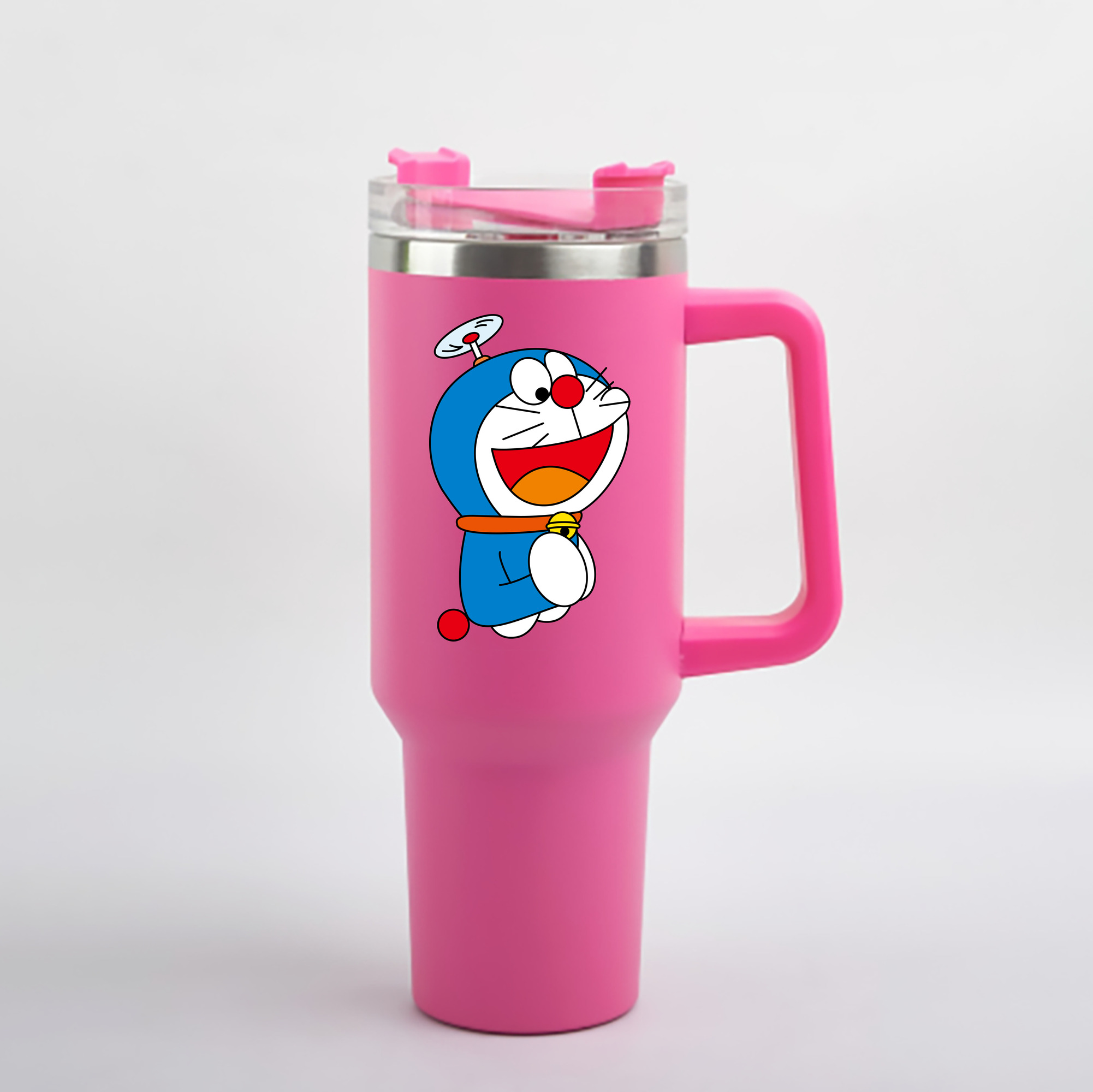 （画像用） ドラえもん Doraemon 1200mL車用タンブラー - クリスタルステッカー（プラスチックストロー付き）